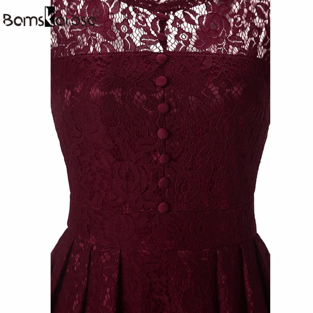 Bamskarosa Лидер продаж женские летние кружевное платье 2019 Винтаж о шеи тонкий