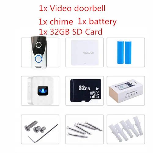 Черный UCYBO wifi видео дверной звонок 1080P HD беспроводной видеодомофон для домашней безопасности ip-камера Infared IR pir сигнализация видеодомофон - Цвет: Черный