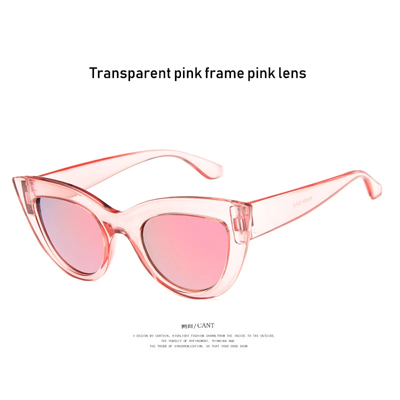 Transparent pink INEXHA Новые солнцезащитные очки кошачий глаз женские модные ретро градиентные солнцезащитные очки Роскошные Дизайнерские маленькие солнцезащитные очки различных цветов - Цвет линз: Transparent pink