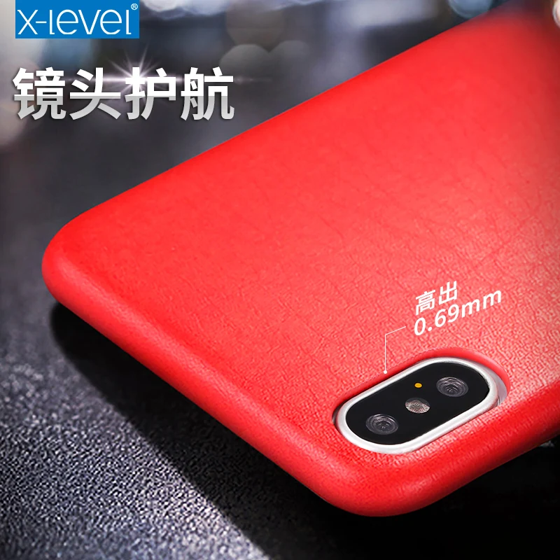 X-level Luxury Vintage Leather Texture Phone Case for Iphone X XR XS MAX 6 6S 7 8 PLUS Simple Slim Thin Back Cover Coque Capas |