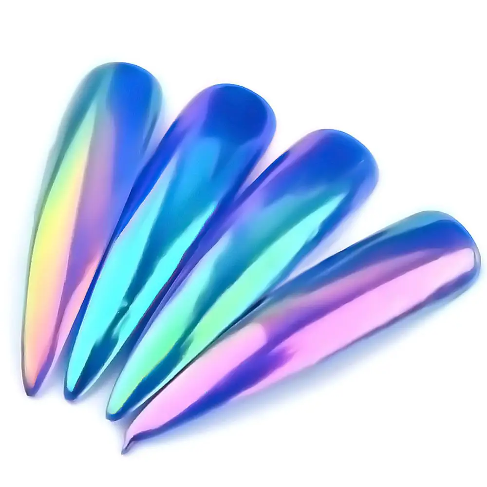 1 коробка неоновый Голо для дизайна ногтей Блестящий Порошок Русалка