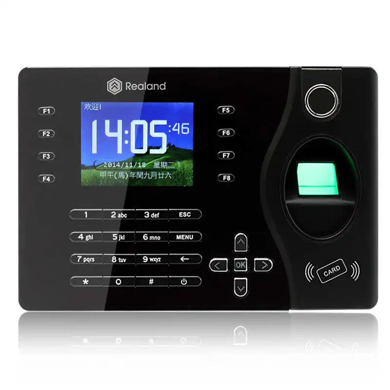 TCP/IP Realand A-C081 Fingerprint Recorder Employee Time Attendance Terminal with 125Khz Support French Arabic Language |