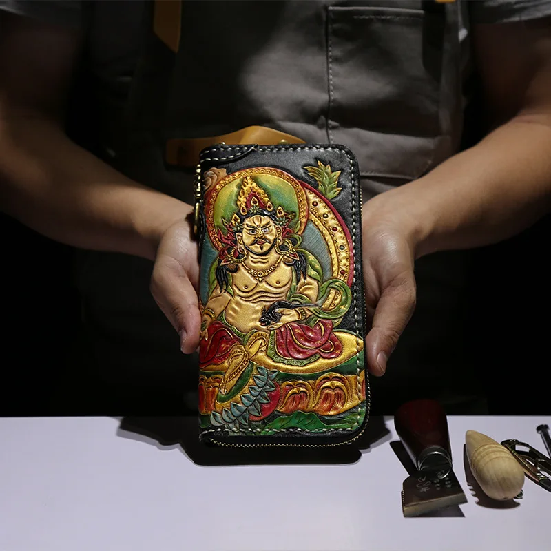 Китайский Бог богатства бумажники сумки кошельки мужской длинный клатч