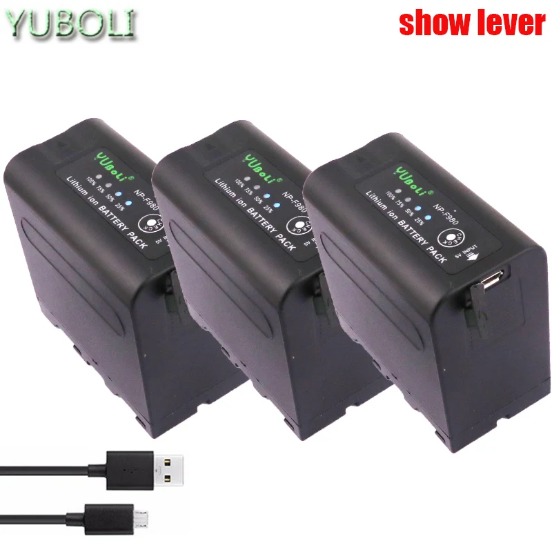 3battery Новое зарядное устройство батареи NP-F960 NP-F970 NP F970 NP F960 видеокамера мА/ч. аккумулятор NP-F980 NP F980 для sony NP-F550 F770 F750 F960 F970 F980 - Цвет: 3battery