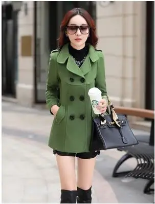 Grass green Модное женское Шерстяное пальто зимняя одежда для женщин Имитация кашемира одежда из Южной Кореи Зимняя шерстяная куртка для женщин - Цвет: Grass green