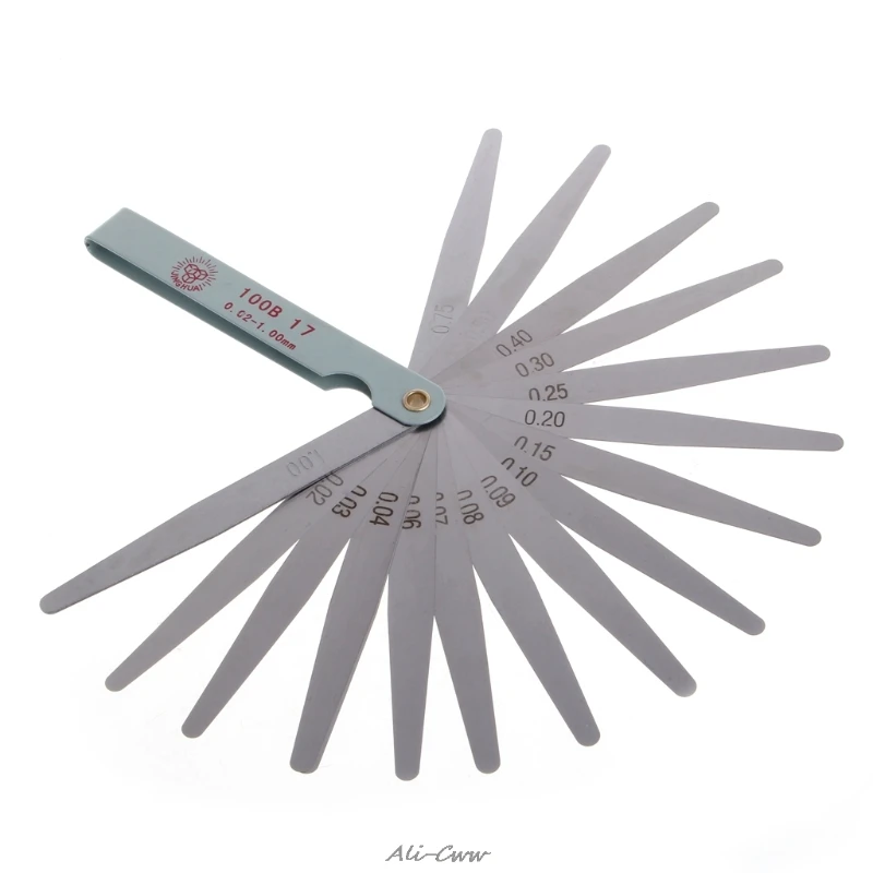

0.02 to 1mm 17 Blade Thickness Gap Metric Filler Feeler Gauge Measure Tool