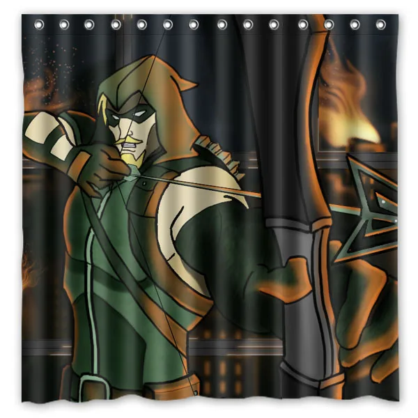 Green Arrow Waterproof Shower Curtain Home Bathroom Curtains with 12 Hooks Polyester Fabric Bath | Дом и сад