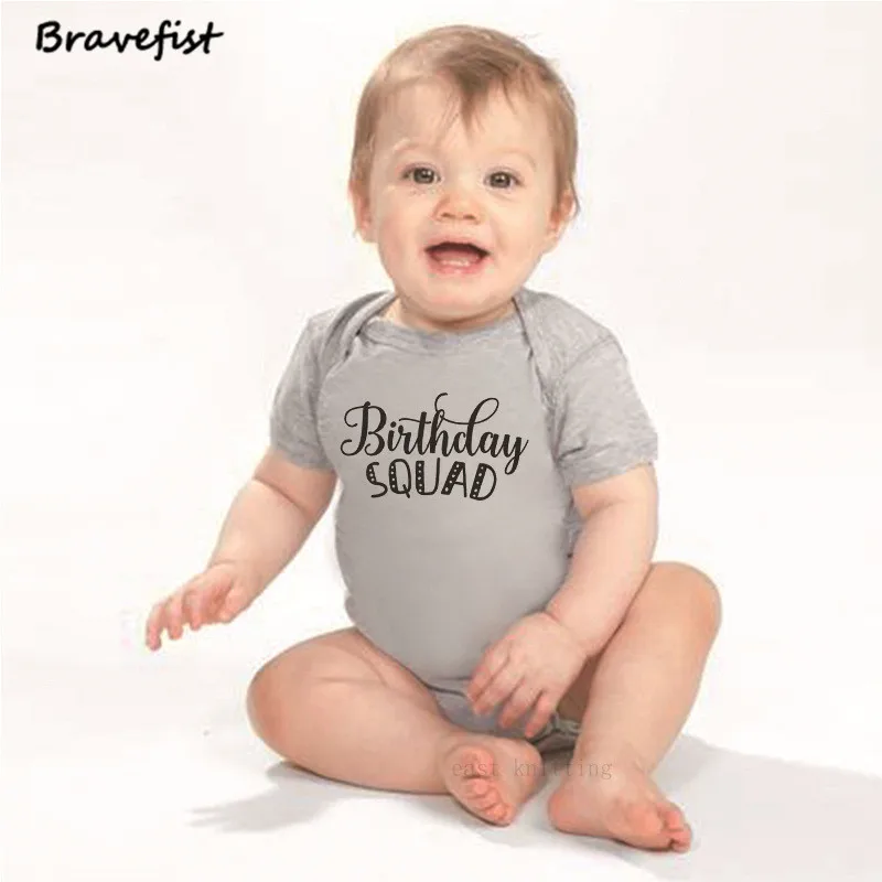 Monos de algod&oacute;n para beb&eacute;s y ni&ntilde;as, ropa de manga corta de poli&eacute;ster para ni&ntilde;os de 0 a 24 meses, monos de feliz cumplea&ntilde;os-0