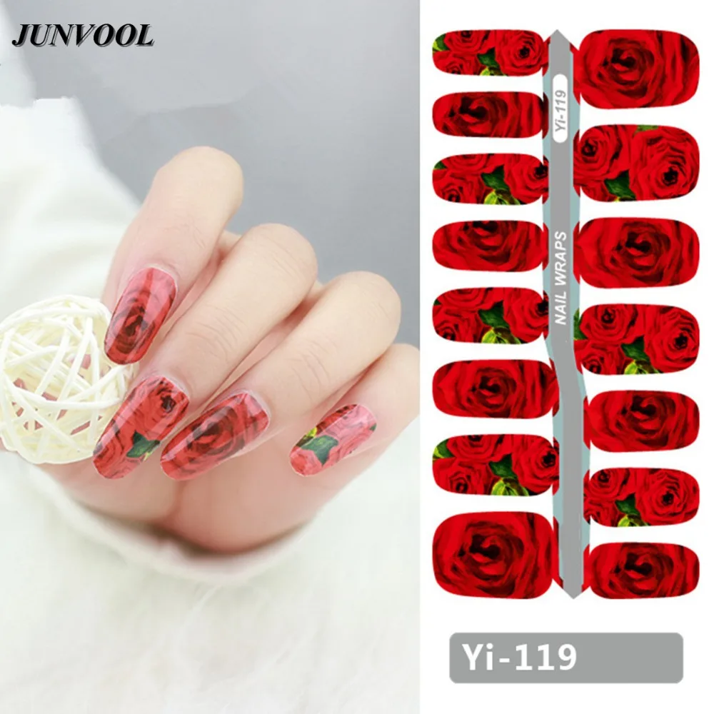 7 Лист Макияж Ногтей Наклейки Инструменты Полное Покрытие Цветы Клей Nail Art