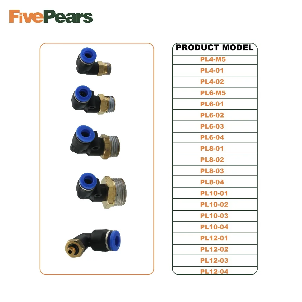 5 шт./лот PL6 Пластик пневматический быстросъемный СОЕДИНИТЕЛЬ 6 мм до M5 1/8 &quot1/4&quot 3/8