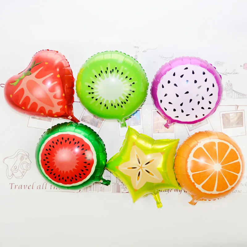 18 дюймов фрукты воздушный шарик из фольги в форме оранжевый Клубника киви Starfruit