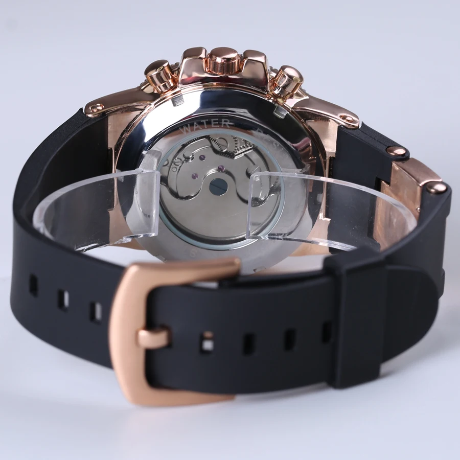 Часы наручные Forsining Мужские автоматические брендовые Роскошные с мягкой