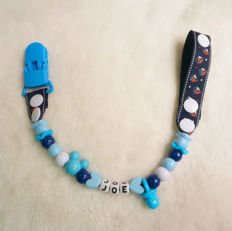 MIYOCAR любое имя ручная работа лента и бусины безопасные соски зажимы держатель с