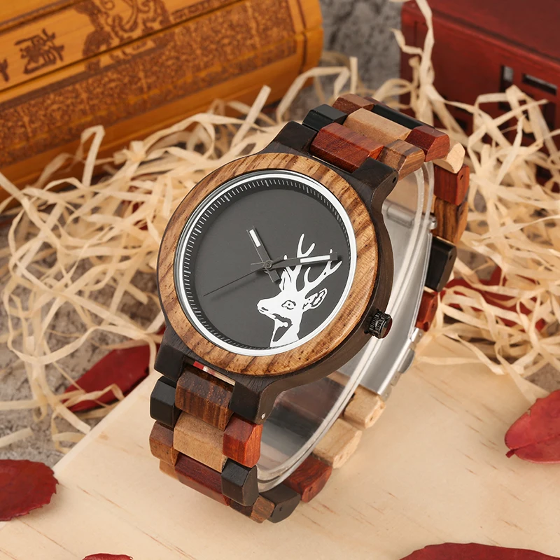 Мужские и женские винтажные Разноцветные часы с изображением головы оленя |