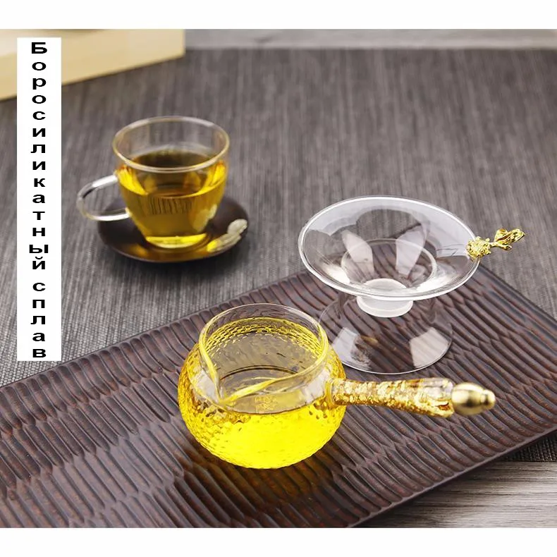 HurayTune, топ-класса чашки и чайные сервизы являются handblown с ручкой стекло и чай. Золотой фольги фу Гонг чашки