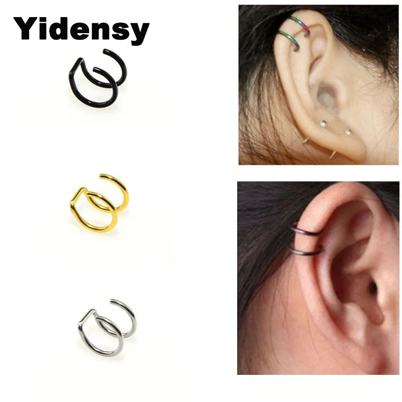 Yidensy 2 шт. клипсы для ушей в стиле панк смешанные U образные проволочные полые из