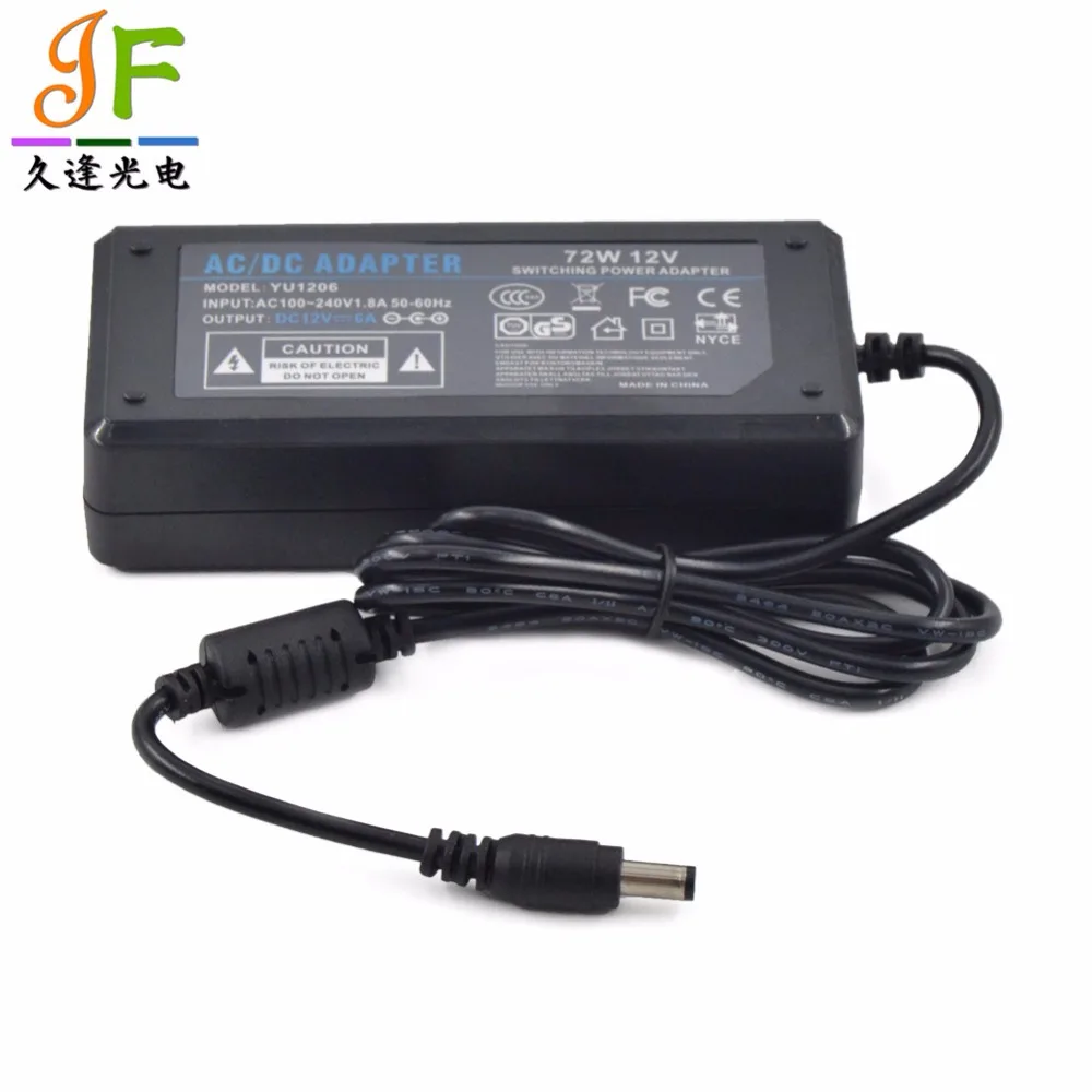 10 шт 12V 6A конвертер адаптер AC100-240V переменного тока в постоянный 12В 72W фары для
