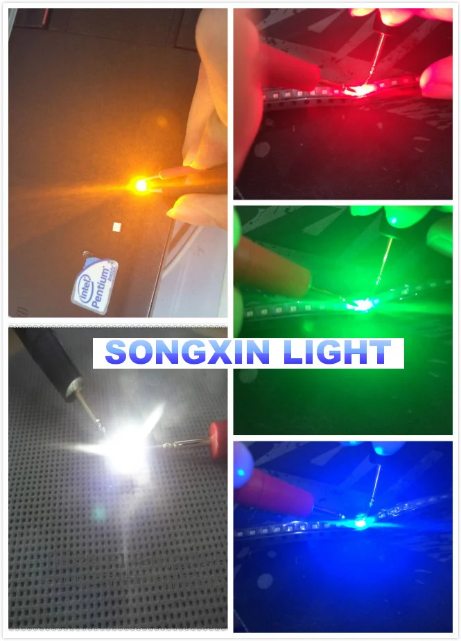 5 цветов x20шт = 100 шт SMD 0603 светодиодный супер яркий