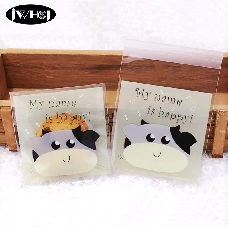 100 шт милый корова мультфильм 7*7 см клейкое печенье diy Подарочная сумка для
