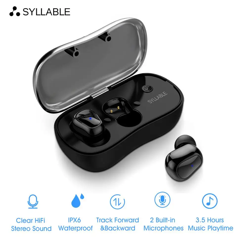 SYLLABLE D900P мини наушник Bluetooth TWS с микрофоном беспроводная V5.0 гарнитура музыкальные