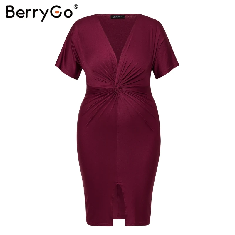 Simplee со стильным поперечным v образным вырезом размера плюс платье для женщин с