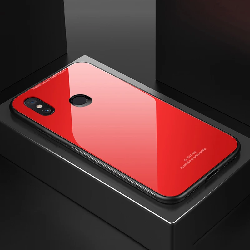 Красный Для Xiaomi Redmi Note 6 Pro чехол Роскошный противоударный жесткий чехол из закаленного стекла для Xiomi Xiaomi Redmi Note 6 Note6 чехол для телефона - Цвет: Красный