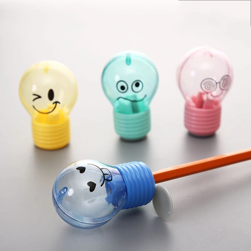 

1Pcs Cute Bulb Style Pencil Sharpener Emotions Owl Mouse Plastic Pencil Sharpener For Kids Gifts Stationery School Supplies