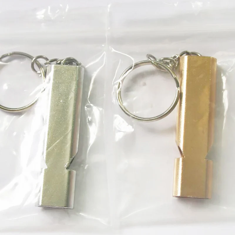 Модный Дизайн Карманный алюминиевый сплав двойная трубка свисток защита