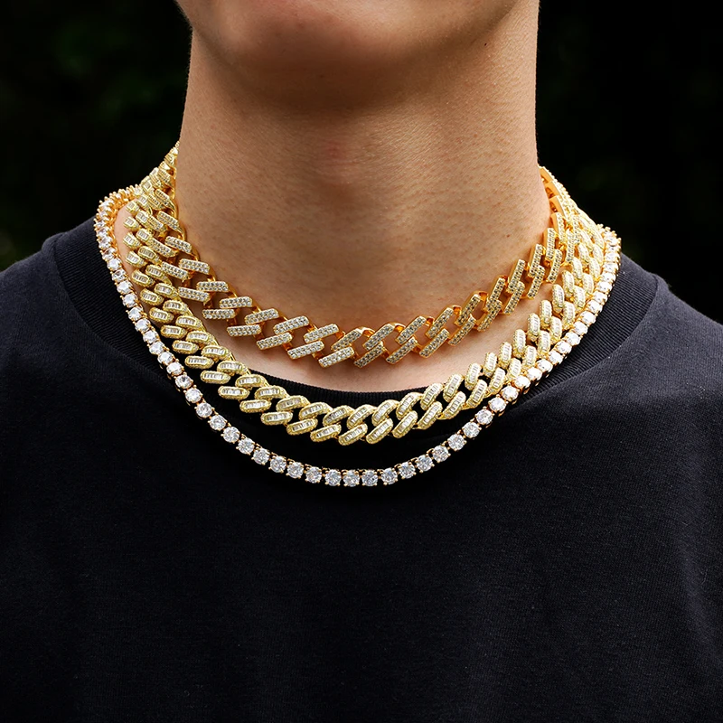 В Стиле Хип-хоп, 1 комплект, серебро, Bling Iced Out, квадратный циркон, кубинские, полностью AAA, проложенные Стразы, мужское ожерелье, медный браслет для мужчин, ювелирные изделия