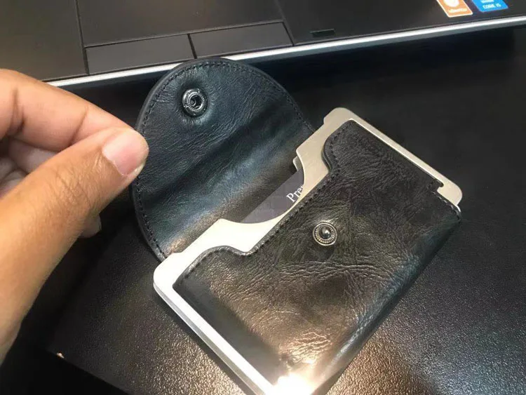 Бренд RFID кредитный держатель для карт кошелек металлический мужской женский id держатель для карт минималистичный Кошелек Алюминиевый блокирующий кошелек для карт