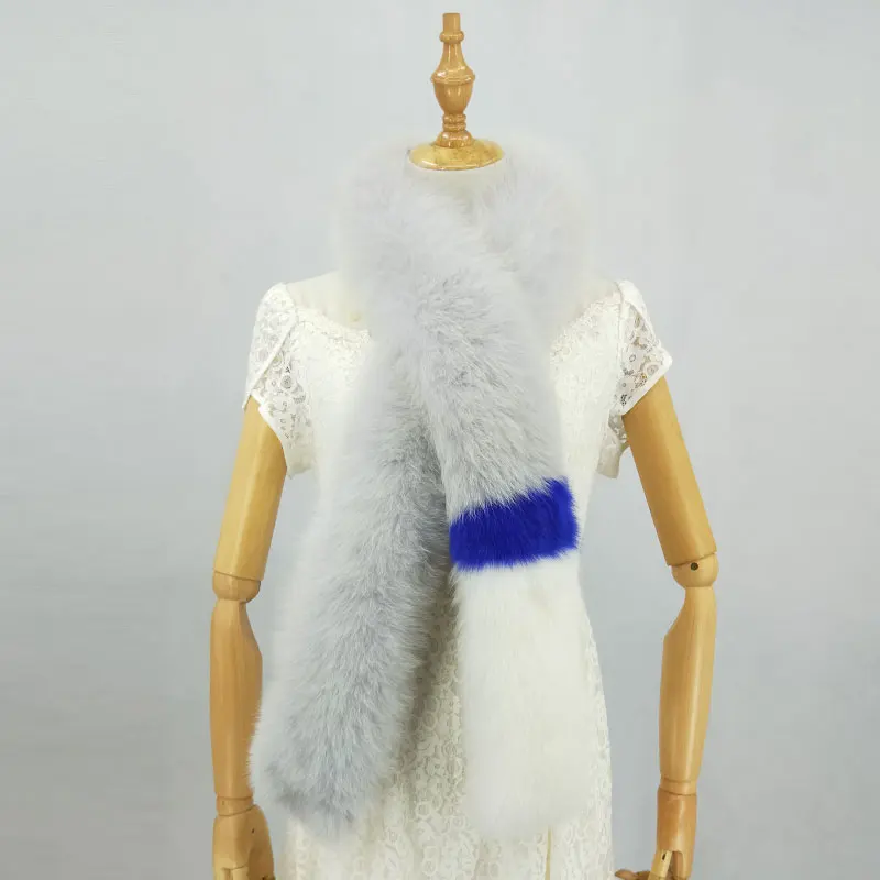 

150x14cm Winter Full Pelt Fox Fur Long Scarf ,Patchwork Real Natural Fox Fur Scarf , Women Fox Fur Neck Warmer long Fur Scarves