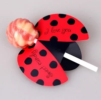 new 25 pcs lollipop cover red ladybird design children birthday wedding candy decorate holiday christmas gift packaging