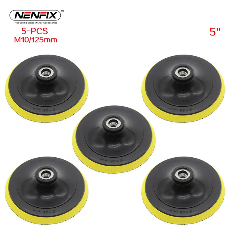 5 piece 5 inch 3-5 шт. 3~ 7 дюймов наждачная бумага самоклеющиеся диск и сверлильный стержень подложка полировка липкий диск колодки пластины Dia. 80-150 мм для ухода за краской автомобиля - Цвет: 5 piece 5 inch
