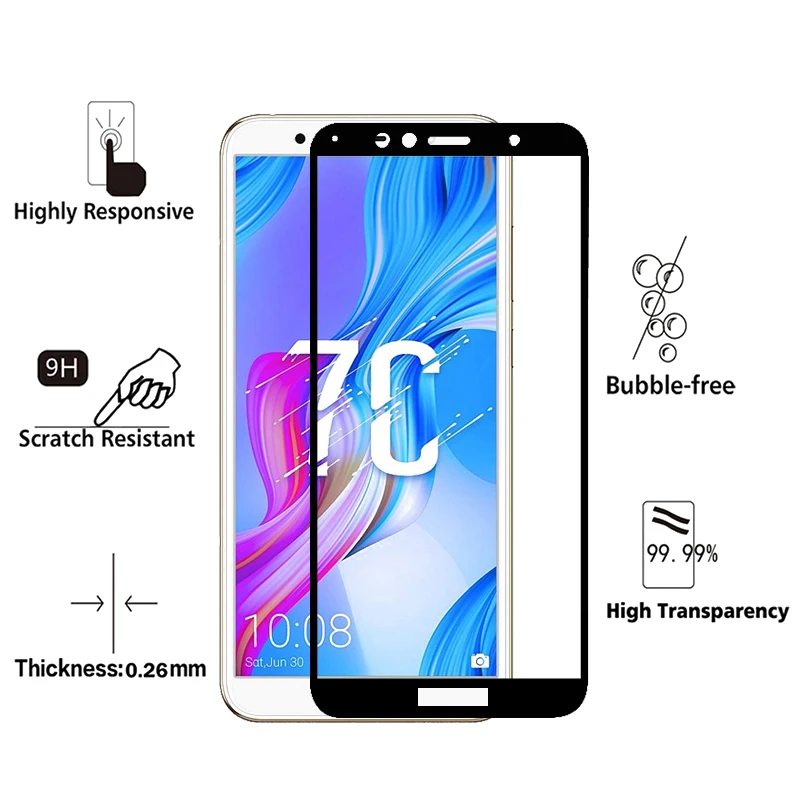 Защитное стекло для Huawei Honor 7C экран 5 7 дюйма русская версия 7c pro 99 пленка |