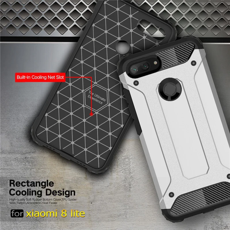 Чехол Beworlder для Xiaomi Mi 8 Lite жесткий бронированный Гибридный двухслойный ПК ТПУ
