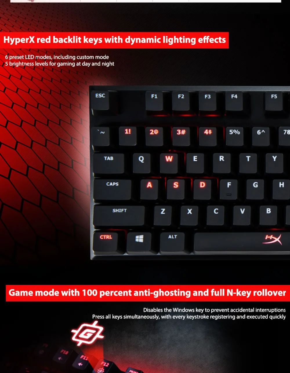 Механическая игровая клавиатура kingston HyperX из сплава Cherry MX, синяя, коричневая, красная, профессиональная геймерская клавиатура CK104 для компьютера