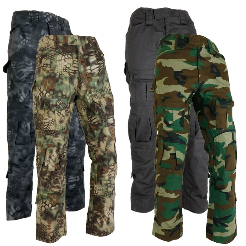 Gen2 Airsoft BDU Униформа тактические боевые брюки с наколенниками мужские камуфляжные брюки армейское снаряжение военные охотничьи брюки