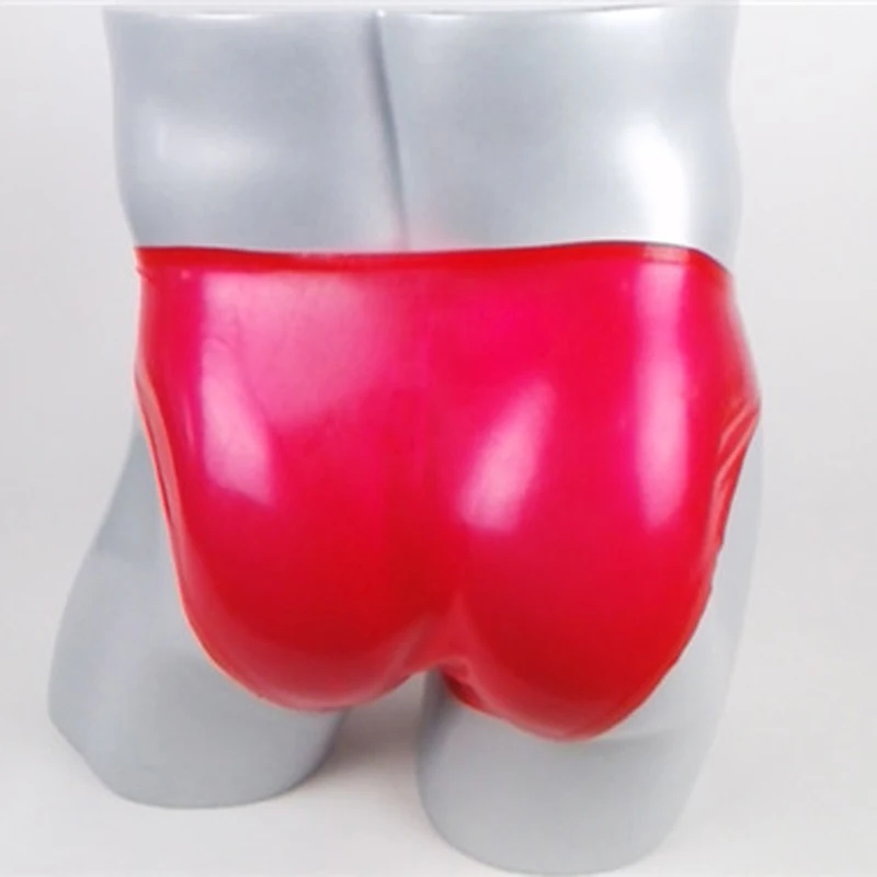 Ручной работы Для мужчин красный латексные трусы резиновые шорты Dropshopping