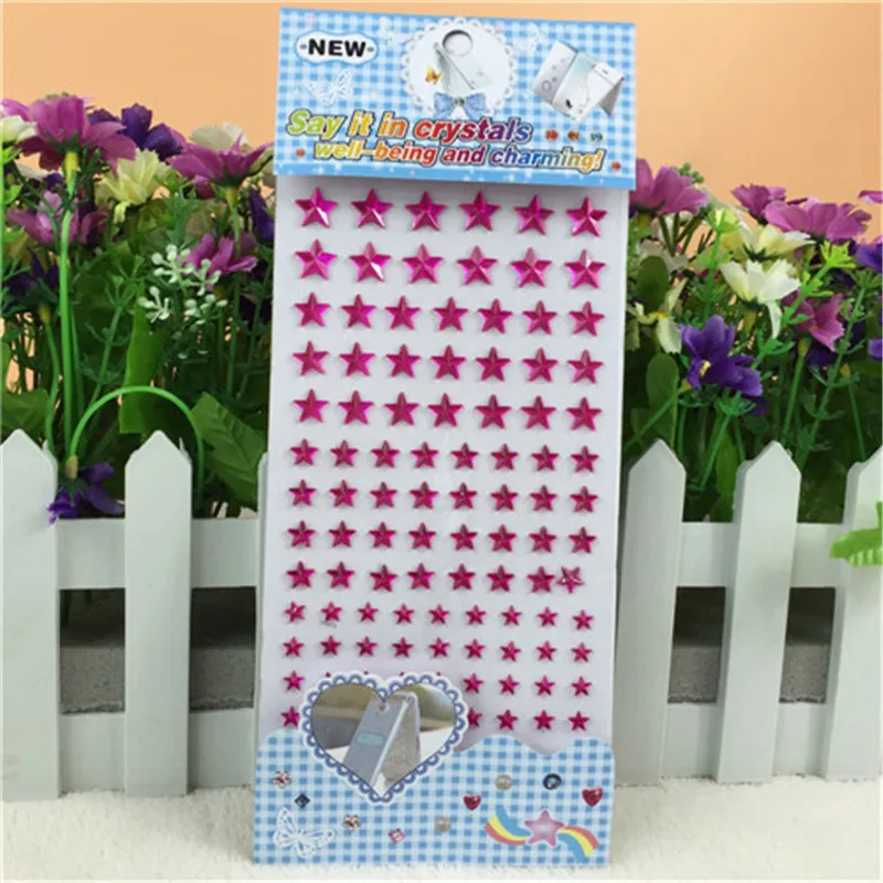 Кристальные акриловые наклейки в виде роз с пятиконечными звездами детская