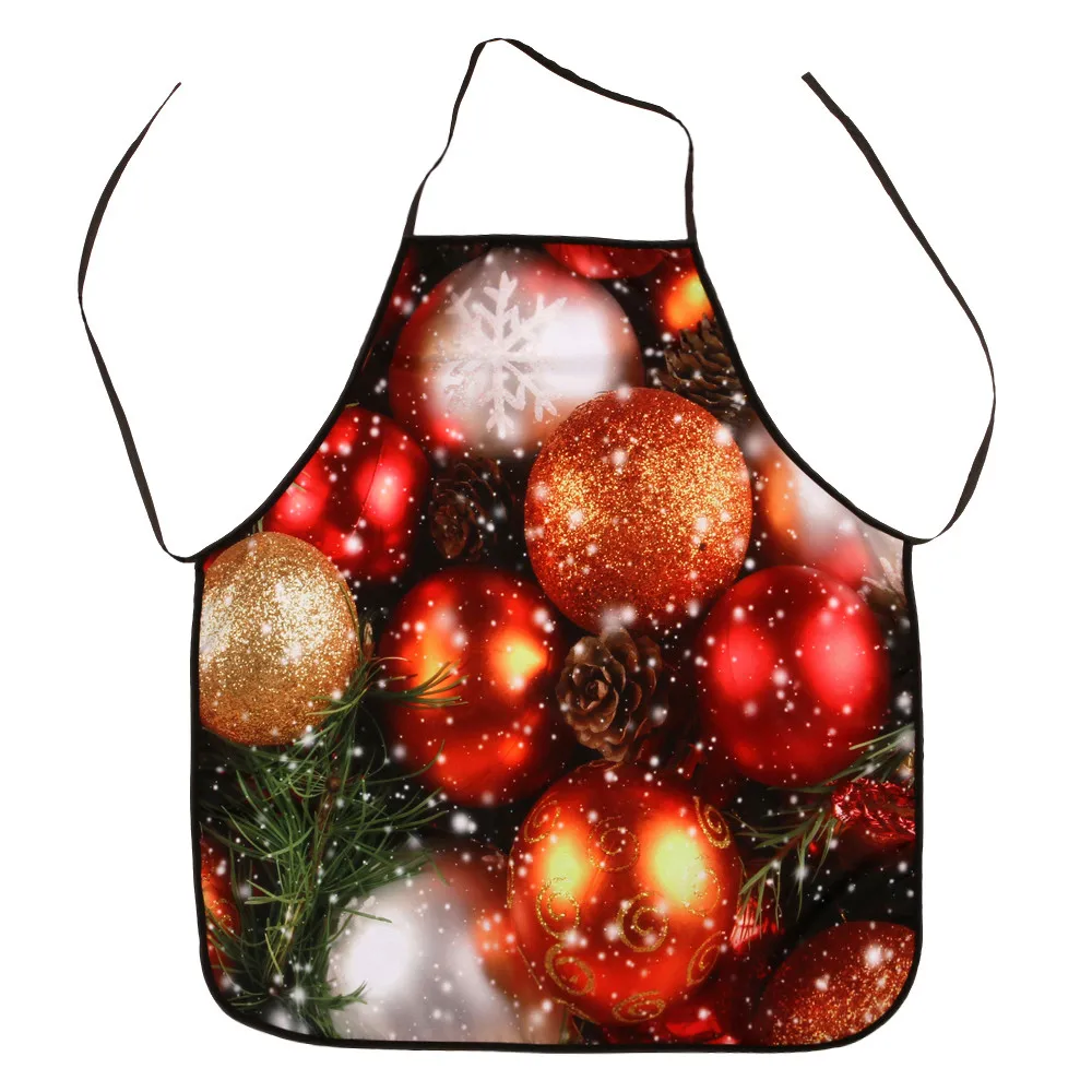 Новогодний фартук с принтом, водонепроницаемый фартук для кухни, ресторана, ужина, для приготовления пищи, выпечки, Barbequing