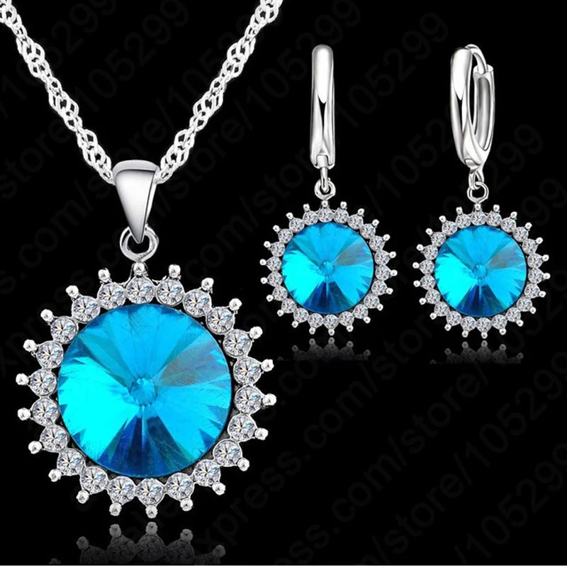 Новое поступление 6 цветов большое ожерелье с кристаллами подсолнуха серьги