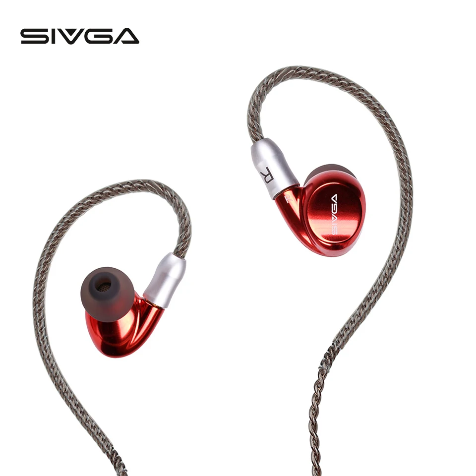 SIVGA SM001 двойные драйверы Проводные спортивные наушники Hi-Fi Стерео шумоподавление наушники с 3 сменными насадками+ 2 съемных MMCX