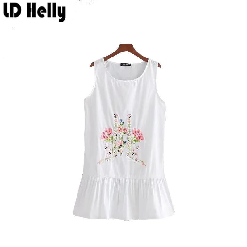 LD Helly Новые Летние Элегантные Мори девушка милый цветочный Вышивка Для женщин