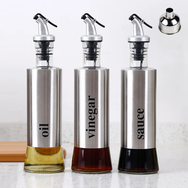A SET OF 4 Диспенсер для оливкового масла, кухонные бутылки для специй с защитой от утечки, диспенсер для оливкового масла и уксуса - Цвет: A SET OF 4
