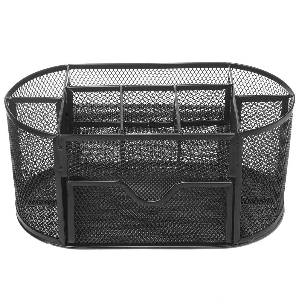 

Multifunctional 9 Components Table Metal Desktop Storage Box (Black)
