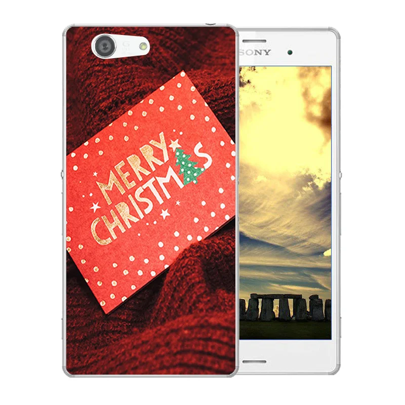 Мягкий силиконовый чехол для Sony Xperia Z3 Compact mini с рисунком Merry X'MAS телефона M55W D5803