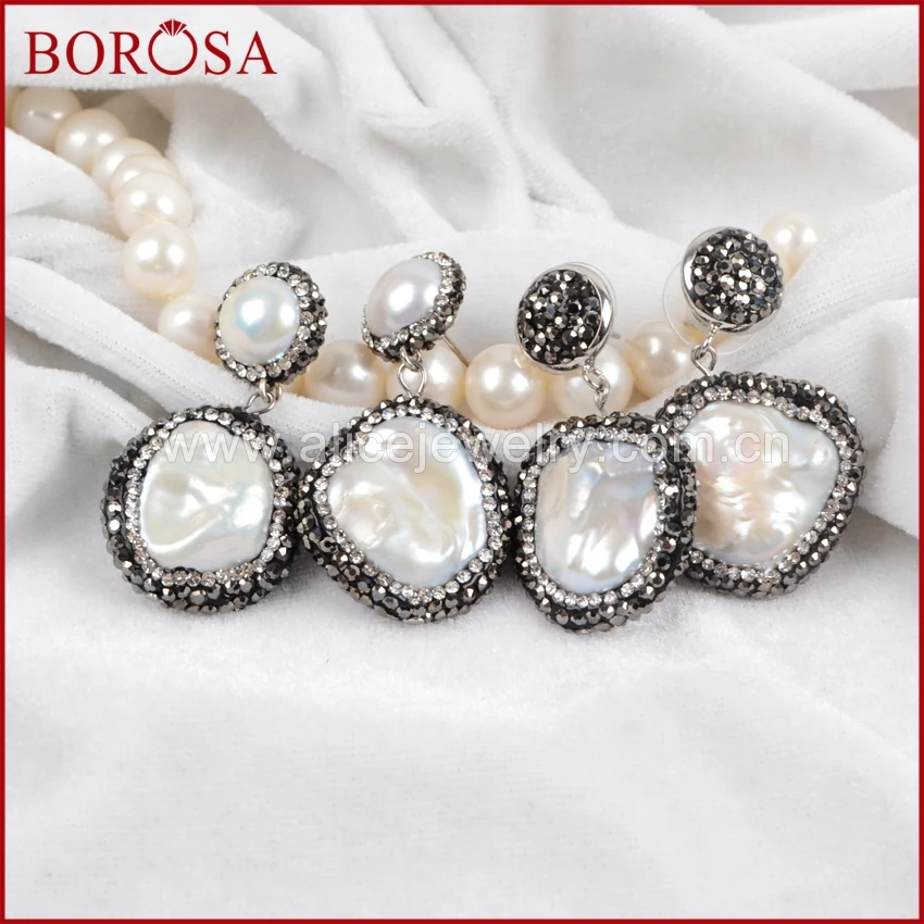 Серьги подвески с натуральным жемчугом серьги ручной работы бусинами cz