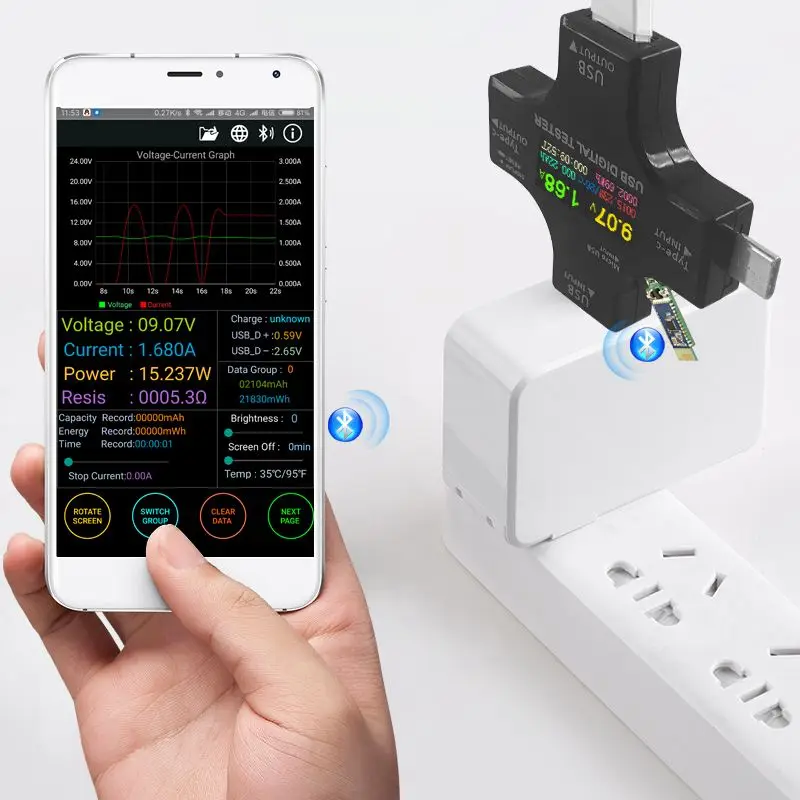 Многофункциональный цветной TFT USB тестер тип-c PD цифровой вольтметр Vurrent метр амперметр power Bank индикатор зарядного устройства