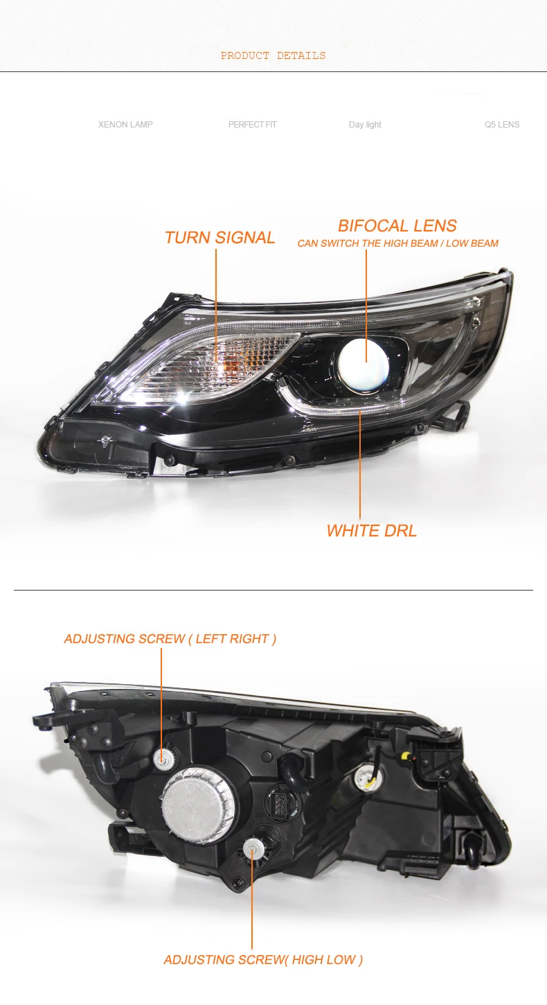 Автомобильный Стайлинг светодиодный HID Rio светодиодный чехол для фары для KIA Rio K2 фары Биксеноновые линзы ближнего света