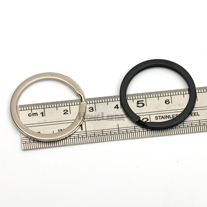 60pcs/lot 1inch 25mm metal flat Iron Round split KeyRing Key Holder Metal Keychain Accessories nickle black matt enamel RING001 | Дом и сад